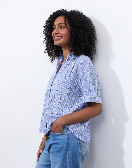 Chemisier manches courtes imprimé à fleurs