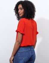 Blouse manches courtes unie