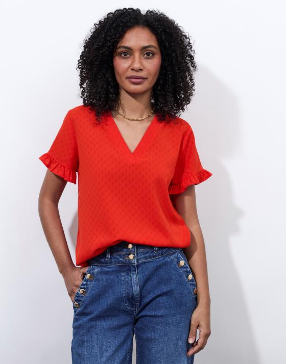 Blouse manches courtes unie