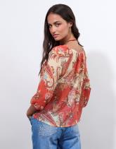 Blouse manches 3/4 imprimée