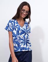 Blouse manches courtes imprimé à fleurs