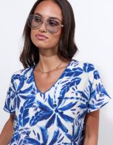 Blouse manches courtes imprimé à fleurs