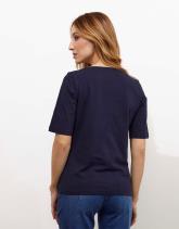 T-Shirt manches coude uni décoré