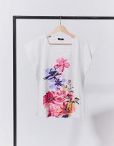 T-Shirt manches courtes 100% coton imprimé placé