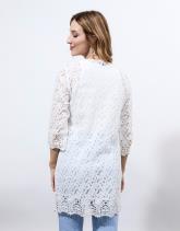 Gilet manches 3/4 en dentelle uni