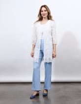 Gilet manches 3/4 en dentelle uni