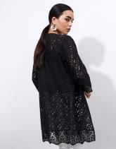 Gilet manches 3/4 en dentelle uni