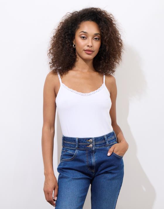 Débardeur en mélange coton uni