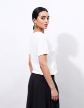 T-Shirt manches courtes en mélange coton uni