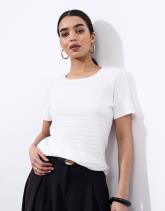 T-Shirt manches courtes en mélange coton uni