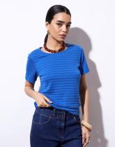 T-Shirt manches courtes en mélange coton uni