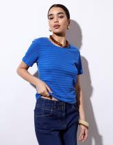 T-Shirt manches courtes en mélange coton uni