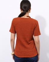 T-Shirt manches courtes en mélange coton uni