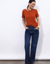 T-Shirt manches courtes en mélange coton uni