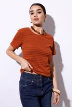 T-Shirt manches courtes en mélange coton uni