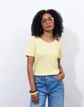 T-Shirt manches courtes en mélange coton uni