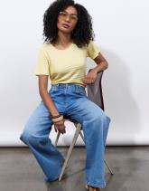 T-Shirt manches courtes en mélange coton uni