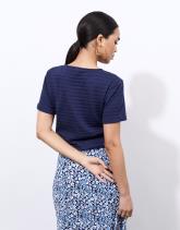 T-Shirt manches courtes en mélange coton uni