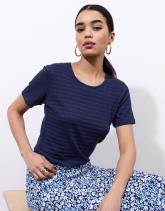 T-Shirt manches courtes en mélange coton uni