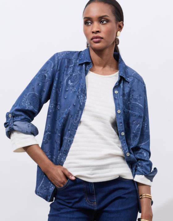 T-Shirt manches courtes en mélange coton uni