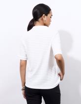 Top manches courtes en mélange coton uni