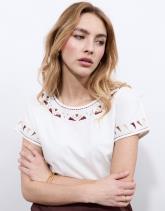 T-Shirt manches courtes 100% coton uni décoré