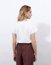 T-Shirt manches courtes 100% coton uni décoré