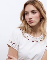 T-Shirt manches courtes 100% coton uni décoré