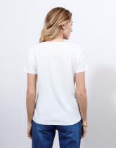 T-Shirt manches courtes 100% coton uni décoré