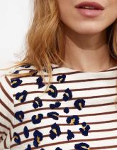 Tee-shirt marinière manches longues en mélange coton rayée