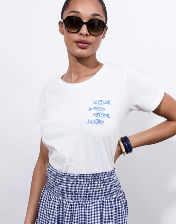 T-Shirt manches courtes 100% coton brodé