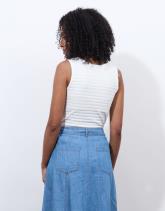 Débardeur en mélange coton uni