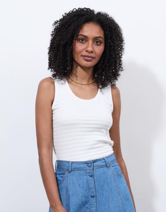 Débardeur en mélange coton uni