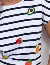Tee-shirt marinière manches courtes 100% coton rayée