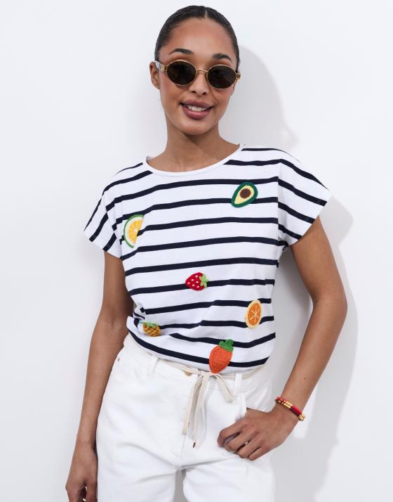 Tee-shirt marinière manches courtes 100% coton rayée