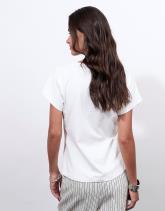 T-Shirt manches courtes 100% coton uni décoré