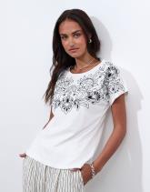 T-Shirt manches courtes 100% coton uni décoré