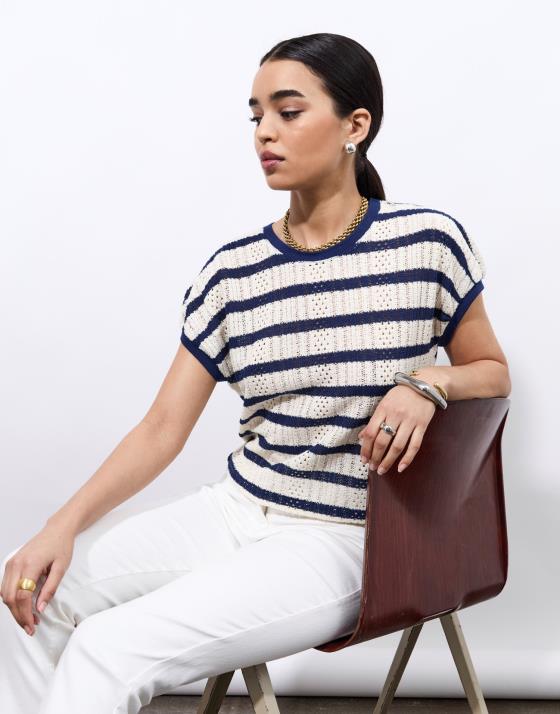 Top manches courtes rayé