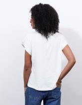 T-Shirt manches courtes 100% coton uni décoré