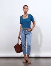 T-Shirt manches courtes uni décoré