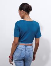 T-Shirt manches courtes uni décoré