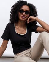 T-Shirt manches courtes uni décoré