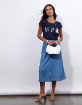 T-Shirt manches courtes 100% coton uni décoré