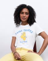 T-Shirt manches courtes 100% coton imprimé placé