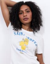 T-Shirt manches courtes 100% coton imprimé placé