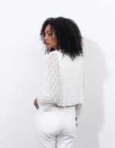 Boléro manches longues en dentelle uni