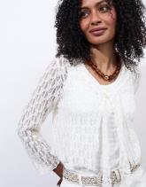 Boléro manches longues en dentelle uni