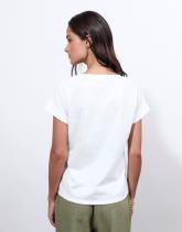 T-Shirt manches courtes 100% coton uni décoré