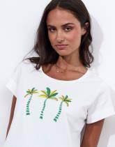 T-Shirt manches courtes 100% coton uni décoré