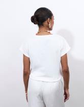 T-Shirt manches courtes 100% coton uni décoré